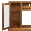 Modern Electric Fireplace TV Stand Fit up to 55" Flat Screen TV  Adjustable Tempered Glass Shelves , Espresso - Atlantic Fine Furniture Inc