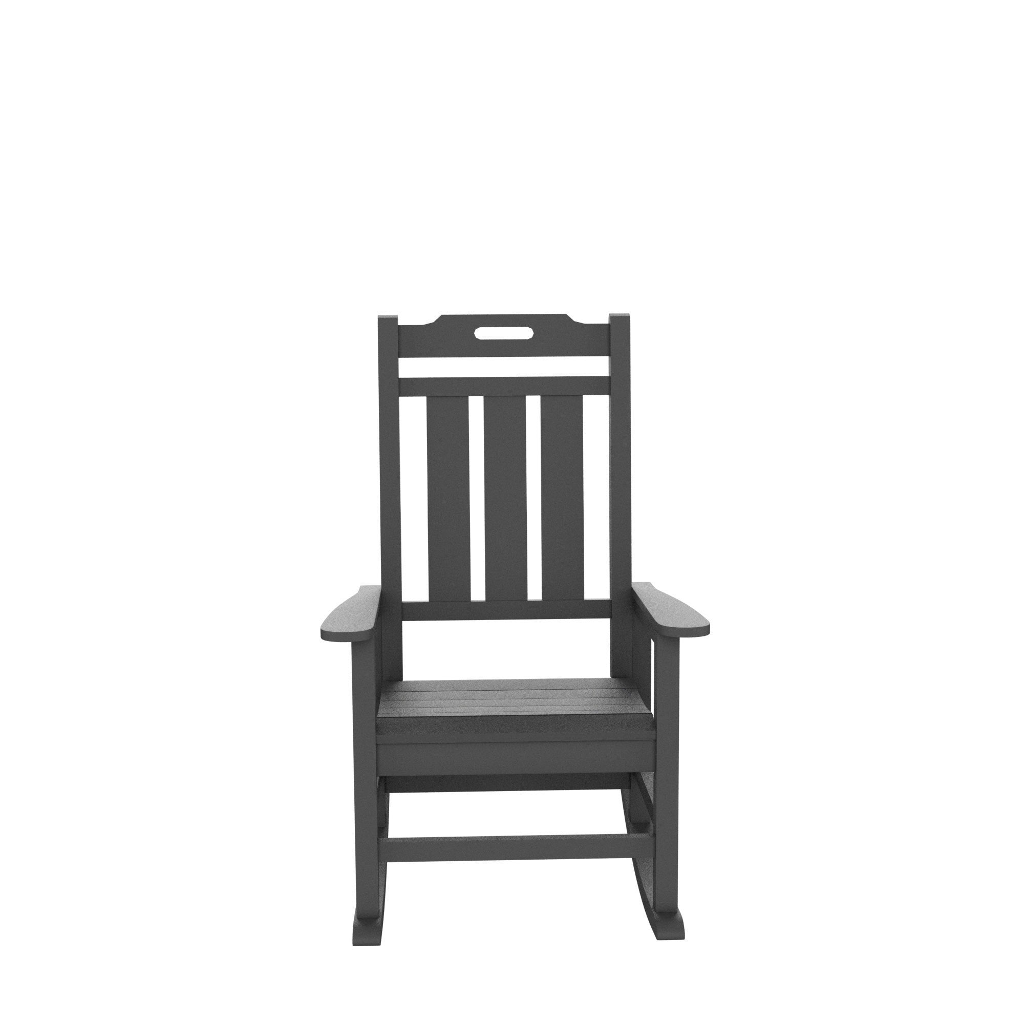 Presidential Rocking Chair HDPE Rocking Chair Fade-Resistant Porch Rocker Chair, All Weather Waterproof for Balcony/Beach/Pool Gray - Atlantic Fine Furniture Inc