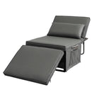 Sofa Bed 4 in 1 Ottoman Sleeper Bed Convertible Chair Bed with Adjustable Back Breathable Sleeper Guest Bed for Small Room, Grey - Atlantic Fine Furniture Inc