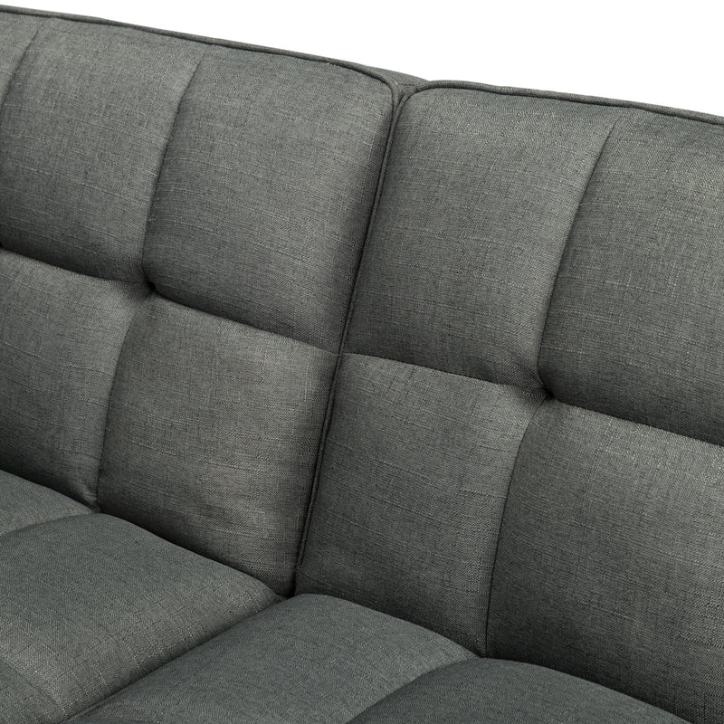 FUTON SLEEPER SOFA WITH 2 PILLOWS Dark gray FABRIC（same as W223S01338、W223S00991。Size difference, See Details in page.）