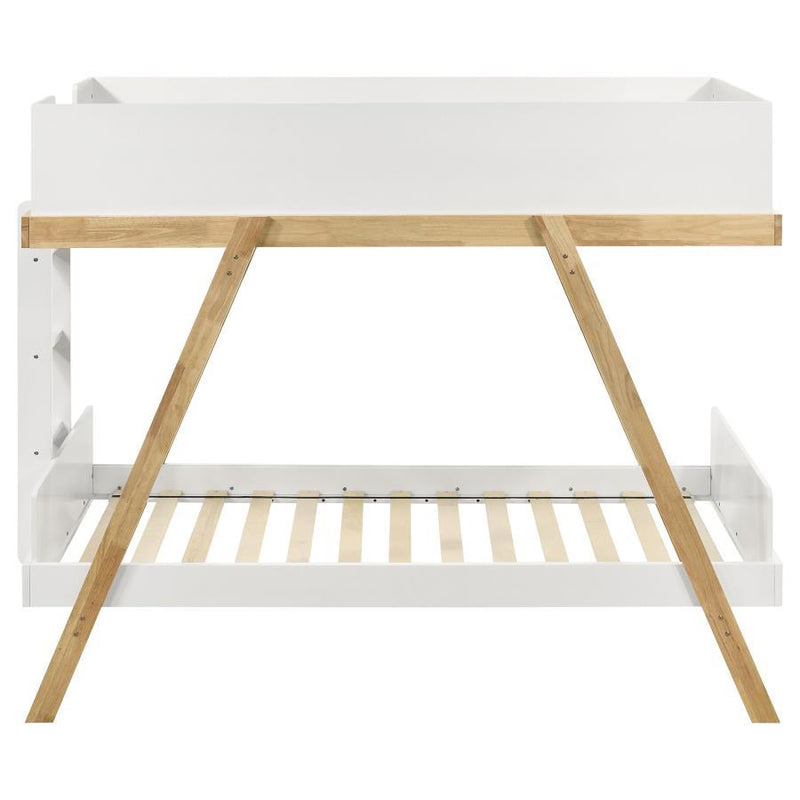 Twin / Twin Bunk Bed - White And Natural
