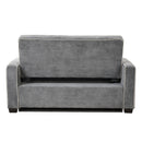 Linen Upholstered Sleeper Bed , Pull Out Sofa Bed Couch attached two throw pillows,Dual USB Charging Port and Adjustable Backrest for Living Room Space,Gray - Atlantic Fine Furniture Inc