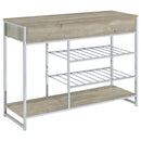 Melrose - 2-Drawer Home Bar Storage With Wine Rack Gray - Gray - Atlantic Fine Furniture Inc