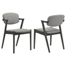 Stevie - Padded Wood Dining Arm Chair (Set of 2) - Black - Atlantic Fine Furniture Inc