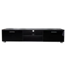 Black TV Stand for 70 Inch TV Stands, Media Console Entertainment Center Television Table, 2 Storage Cabinet with Open Shelves for Living Room Bedroom - Atlantic Fine Furniture Inc