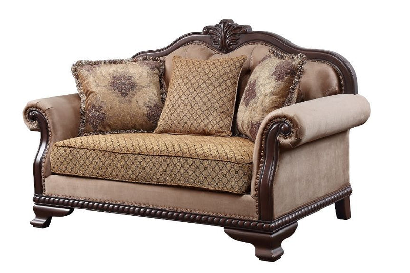 Chateau De Ville - Loveseat - Fabric & Espresso Finish