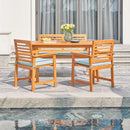 Waimea Honey 4-Piece Slatted Eucalyptus Wood Patio Dining Set with Bench and Cushion - Atlantic Fine Furniture Inc