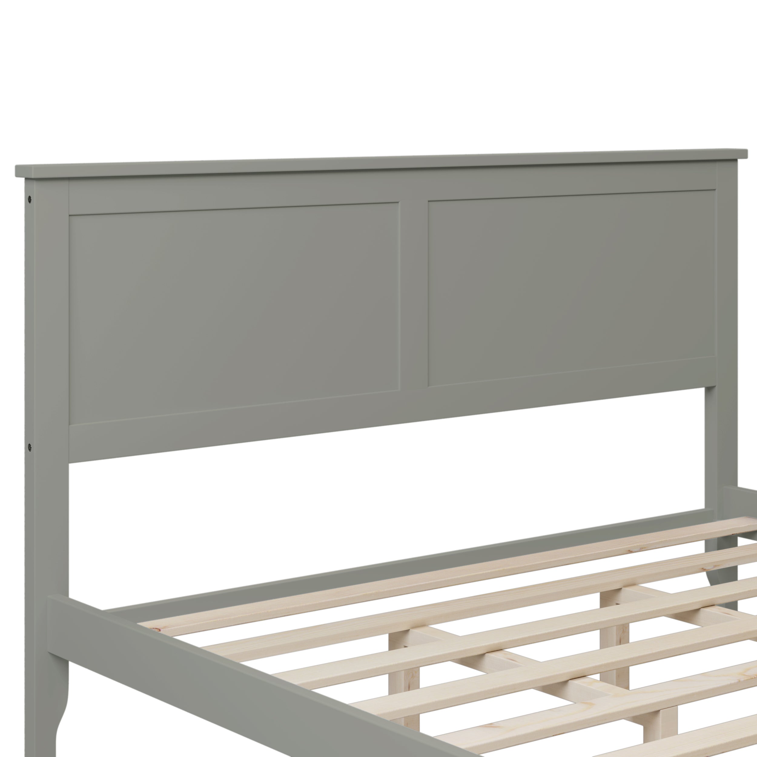 Modern Gray Solid Wood Queen Platform Bed - Atlantic Fine Furniture Inc