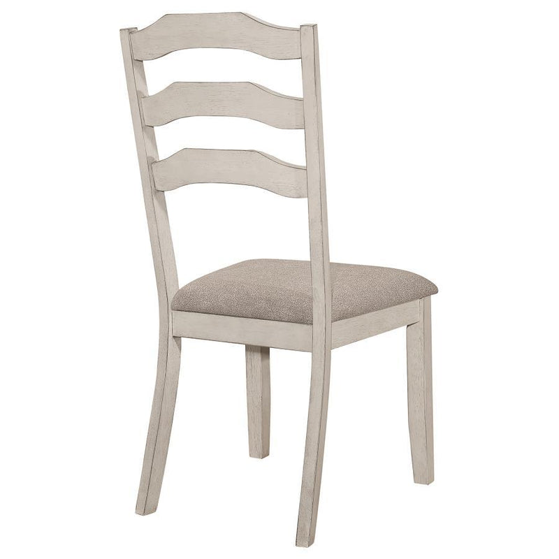 Ronnie - Ladder Back Padded Seat Dining Side Chair (Set of 2) - Khaki And Rustic Cream