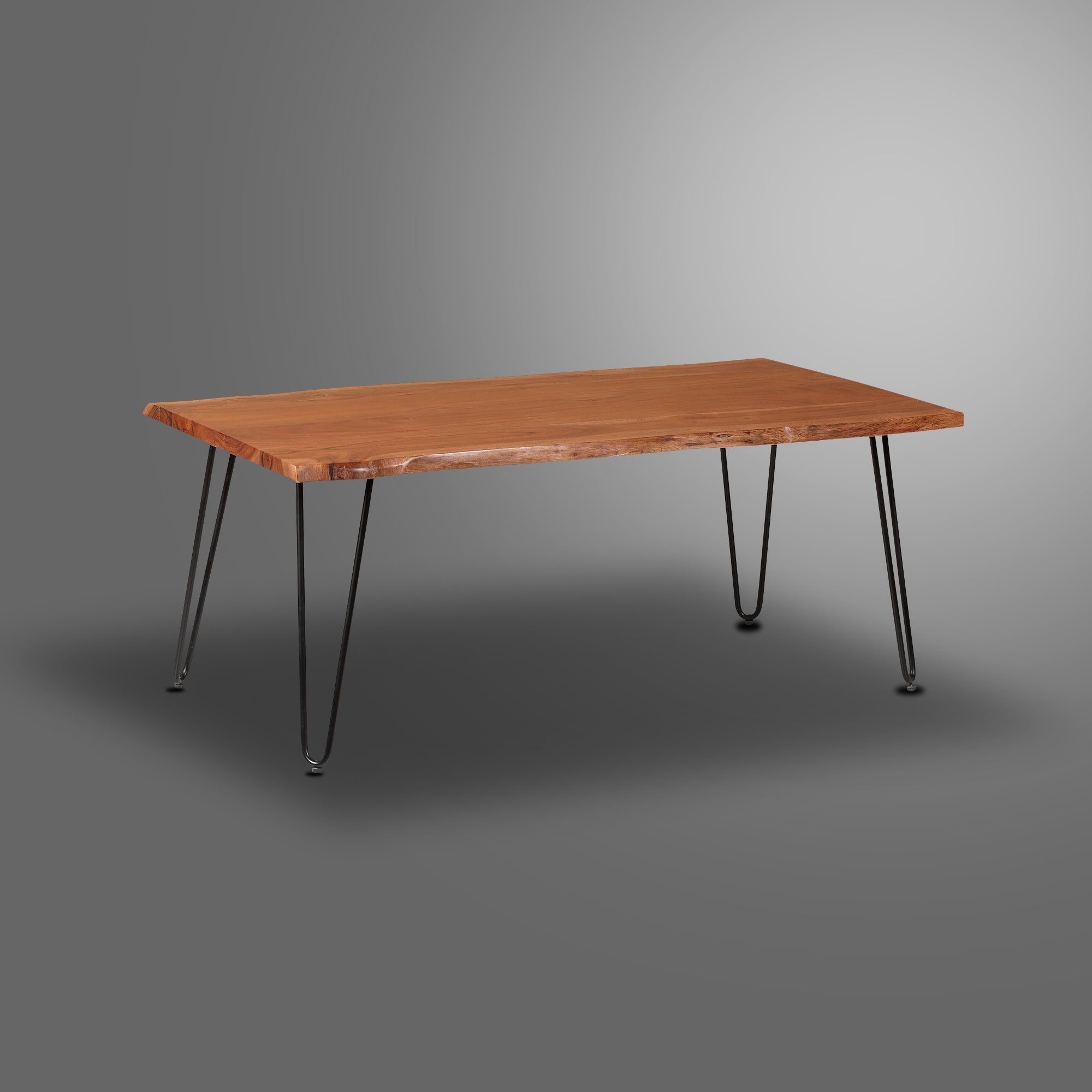 LIVE EDGE COFFEE TABLE  TOP THICK 25MM KD LEG HAIR PIN - Atlantic Fine Furniture Inc
