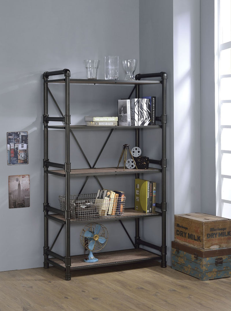 Caitlin - Bookshelf - Rustic Oak & Black