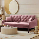 FUTON SOFA SLEEPER PINK VELVET WITH 2 PILLOWS ***Not available for sale on Walmart*** - Atlantic Fine Furniture Inc