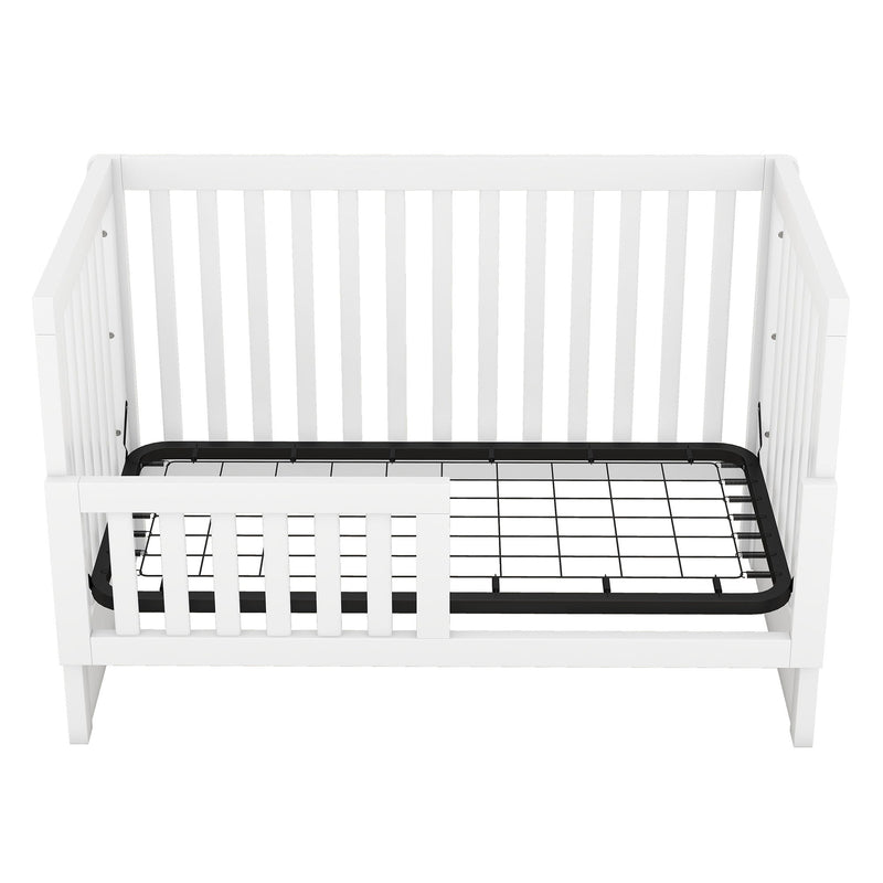 Convertible Crib/Full Size Bed With Changing Table, White