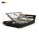 Queen Size Low Profile Upholstered Platform Bed with LED headboard,Black - Atlantic Fine Furniture Inc