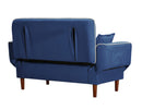RELAX LOUNGE SOFA BED SLEEPER WITH 2 PILLOWS NAVY BLUE FABRIC - Atlantic Fine Furniture Inc