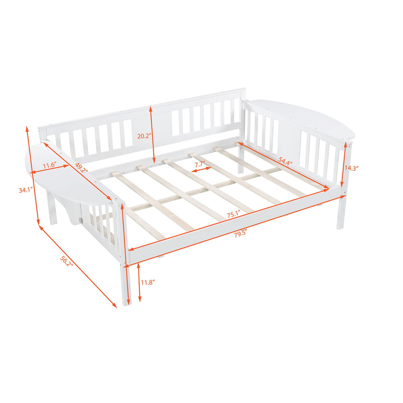 Full Size Daybed, Wood Slat Support - White