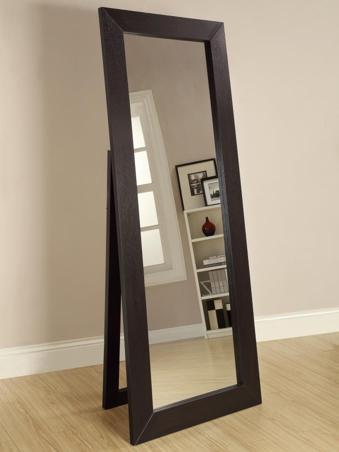 Toga - Wood Standing Floor Mirror - Cappuccino - Atlantic Fine Furniture Inc