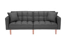 FUTON SLEEPER SOFA WITH 2 PILLOWS DARK GREY FABRIC（same as W223S00991、W223S00417。Size difference, See Details in page.） - Atlantic Fine Furniture Inc