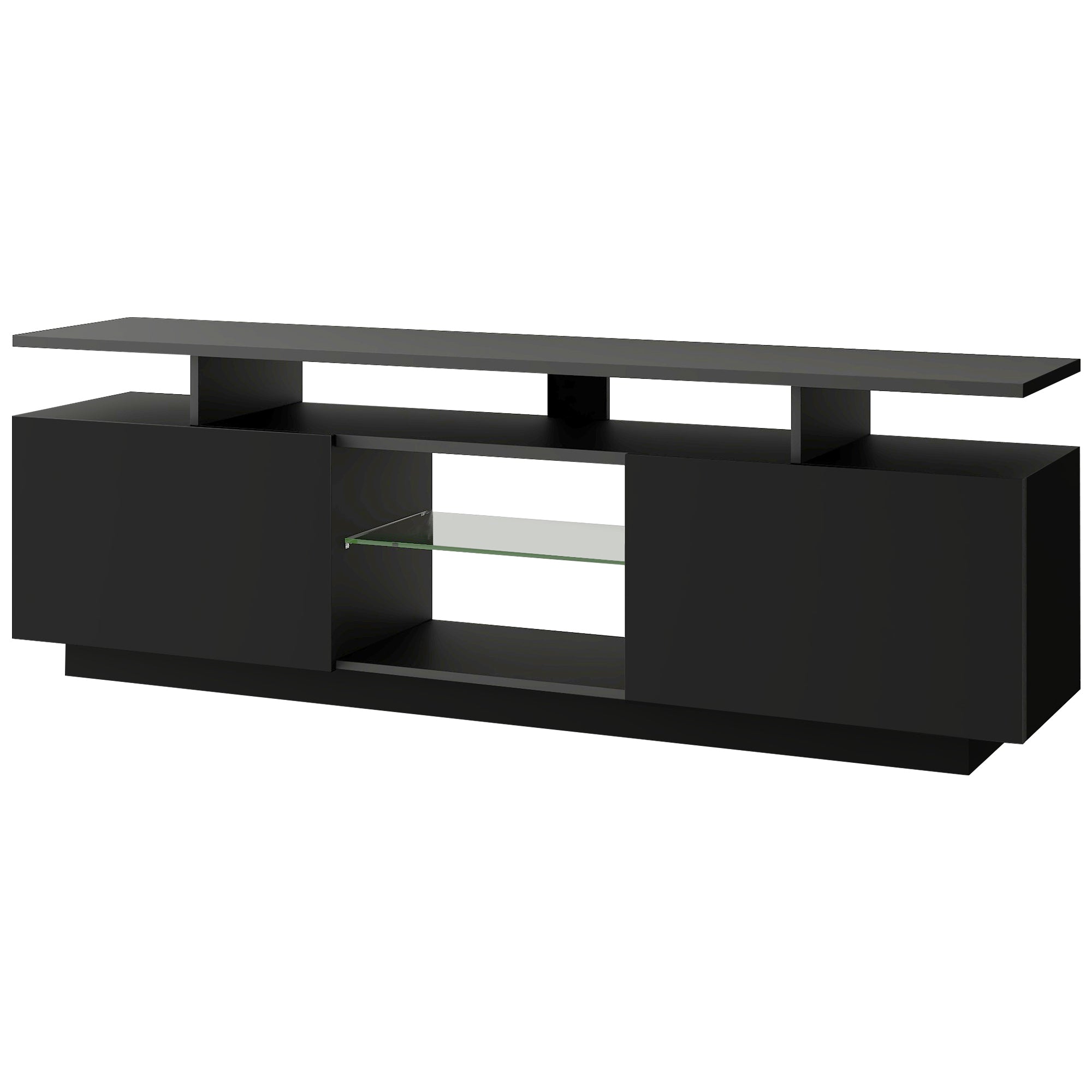 ON-TREND Modern TV Stand for TVs up to 65inches with LED lights, 16 Colors, for Livingroom, Bedroom, Black  (OLD SKU: WF280706AAB) - Atlantic Fine Furniture Inc