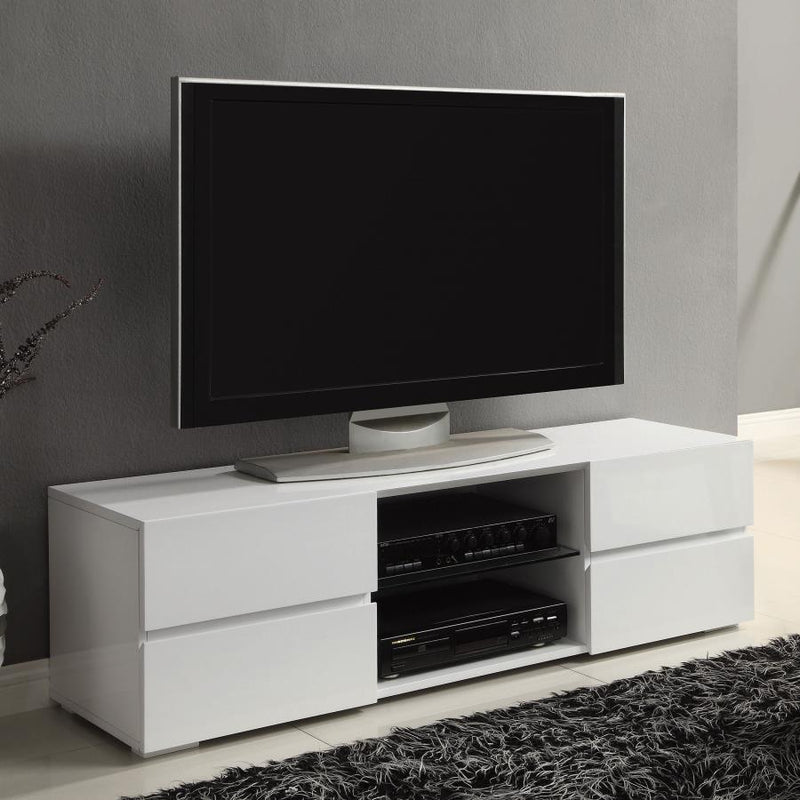 Galvin - 4-Drawer TV Console Glossy - White