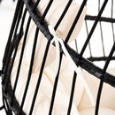 TOPMAX Patio Foldable Swing Chair Porch PE Wicker Egg Hanging Chair Hammock Chair w/Stand and Cushion for Outdoor Balcony Indoor Bedroom, Beige - Atlantic Fine Furniture Inc