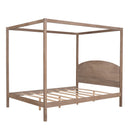 Queen Size Canopy Platform Bed with Headboard and Support Legs,Brown Wash - Atlantic Fine Furniture Inc