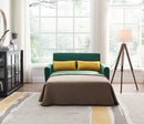 [VIDEO provided]55" Modern Velvet Sofa with Pull-Out Sleeper Bed with 2 Pillows Adjustable Backrest for Small Spaces Green - Atlantic Fine Furniture Inc