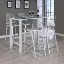 Tolbert - 5 Piece Bar Set With Acrylic Chairs - Clear And Chrome - Atlantic Fine Furniture Inc