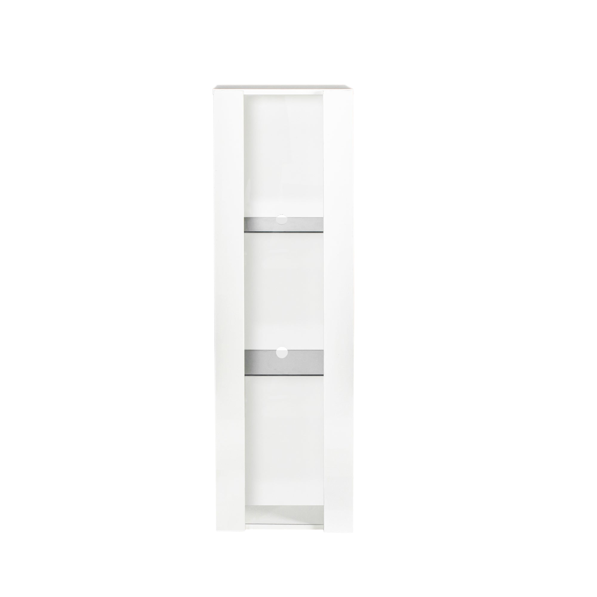 ON-TREND 4-Piece Wall Mount Floating TV Stand with See-through Media Storage Cabinet, Modern High Gloss Entertainment Center up to 70+ Inch TV, RGB Lights for Living Room, Home Theater, White - Atlantic Fine Furniture Inc