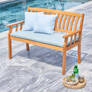 Kapalua Honey Nautical Eucalyptus Wooden Outdoor Garden Bench - Atlantic Fine Furniture Inc