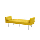 Square arm sleeper sofa Yellow Velvet ***Not available for sale on Walmart*** - Atlantic Fine Furniture Inc