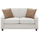 Christine - Upholstered Sloped Arm Loveseat - Beige - Atlantic Fine Furniture Inc