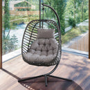 Rattan Weather Resistant Foldable Hanging Hammock Egg Chair with Stand for Patio - Atlantic Fine Furniture Inc