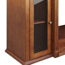 Modern Electric Fireplace TV Stand, Fit up to 55" Flat Screen TV with Two Tempered Glass Storage Cabinet and Adjustable Shelves Wood Veneer TV Console for Living Room, Cherry - Atlantic Fine Furniture Inc