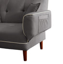 RELAX LOUNGE SOFA BED SLEEPER WITH 2 PILLOWS GREY FABRIC - Atlantic Fine Furniture Inc