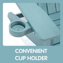 TALE Adirondack Chair Backyard Furniture Painted Seating with Cup Holder All-Weather and Fade-Resistant Plastic Wood for Lawn Outdoor Patio Deck Garden Porch Lawn Furniture Chairs Blue - Atlantic Fine Furniture Inc