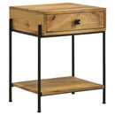 Declan - 1-Drawer Wood Accent Side Table - Natural Mango - Atlantic Fine Furniture Inc