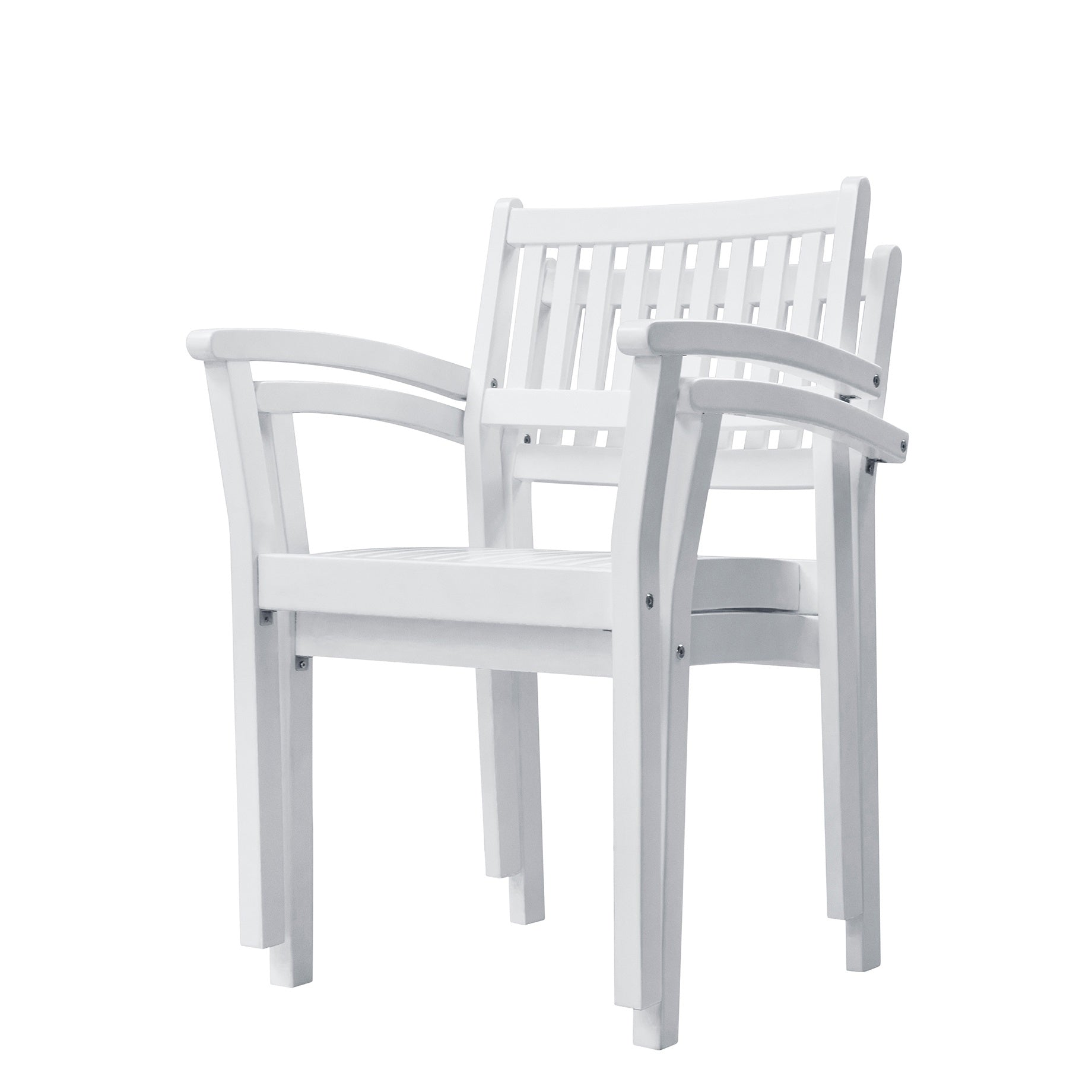 Bradley Outdoor Patio Wood Garden Stacking Armchair (Set of 2) - Atlantic Fine Furniture Inc