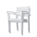 Bradley Outdoor Patio Wood Garden Stacking Armchair (Set of 2) - Atlantic Fine Furniture Inc