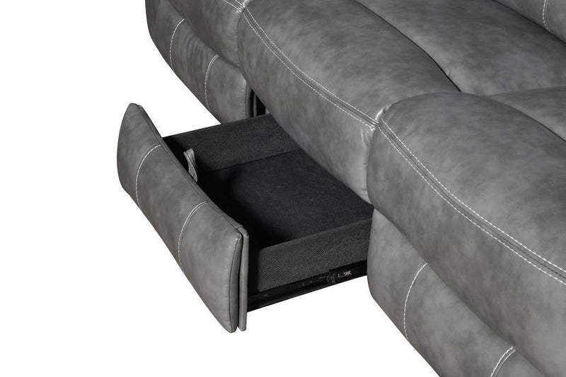 Conrad - Upholstered Motion Sofa - Cool Gray