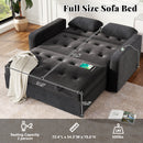 Linen Upholstered Sleeper Bed , Pull Out Sofa Bed Couch attached two throw pillows,Dual USB Charging Port and Adjustable Backrest for Living Room Space，Black - Atlantic Fine Furniture Inc