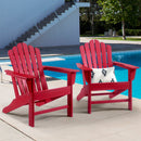 Classic Outdoor Adirondack Chair Set of 2 for Garden Porch Patio Deck Backyard, Weather Resistant Accent Furniture, Red - Atlantic Fine Furniture Inc