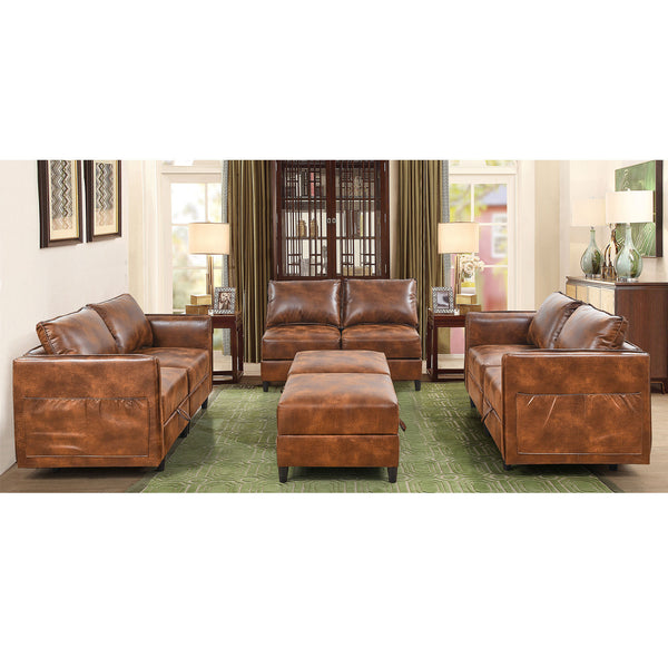Welike Modular combination sofa L&U type convertible sofa with reversible upholstered storage seat with sleeper sofa brown tech cloth - Atlantic Fine Furniture Inc