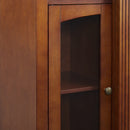 Modern Electric Fireplace TV Stand, Fit up to 55" Flat Screen TV with Two Tempered Glass Storage Cabinet and Adjustable Shelves Wood Veneer TV Console for Living Room, Cherry - Atlantic Fine Furniture Inc