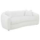 Isabella - Faux Sheepskin Upholstered Sofa Natural - Ivory - Atlantic Fine Furniture Inc