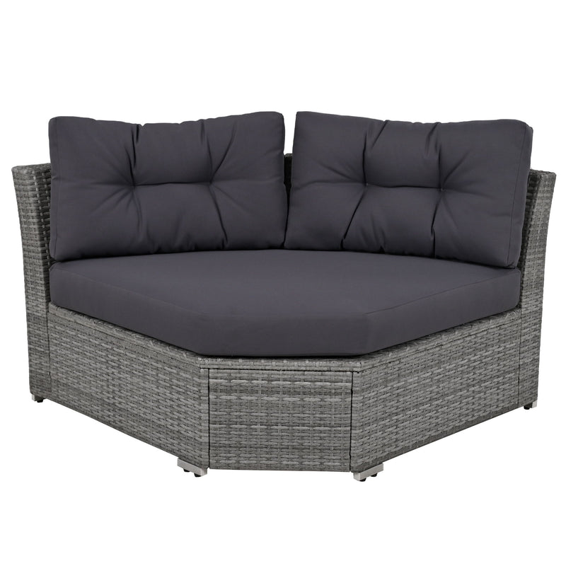 Patio Furniture Set Outdoor Furniture Daybed Rattan Sectional Furniture Set Patio Seating Group With Cushions And Center Table For Patio, Lawn, Backyard, Pool, Grey