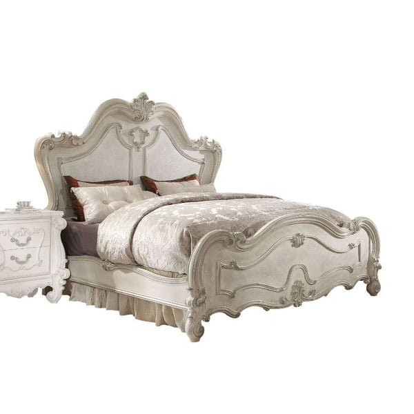 Sleeping like royalty with this Versailles collection, the bedroom set was inspired by old European design. This collection features carved scrollwork accent on headboard. This bedroom set will give you a royal sensation in the bedroom.