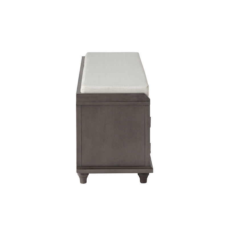 Homes Collection Wood Storage Bench With Doors and Cabinets