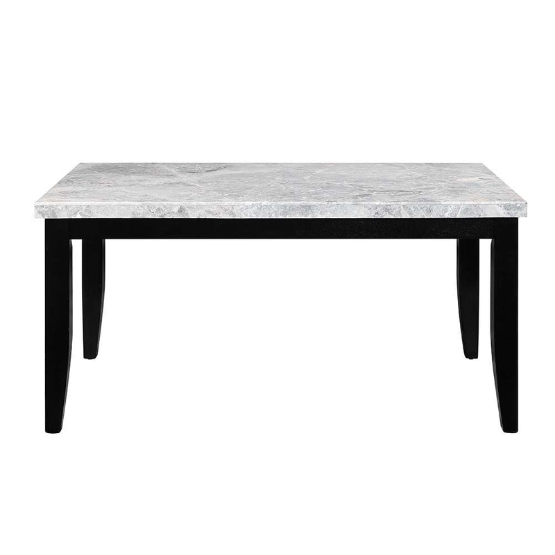 Hussein - Dining Table With Marble Top - Marble & Black Finish