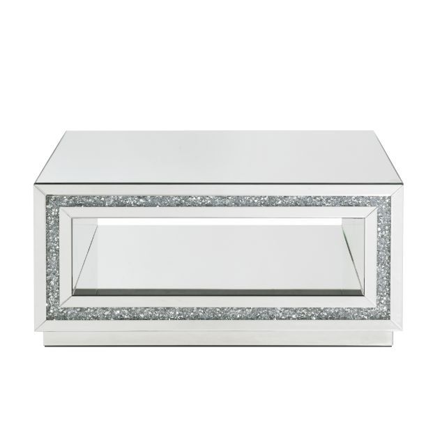 Noralie - Coffee Table - Mirrored & Faux Diamonds - 18"